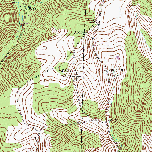 Topographic Map of Anson Cemetery, PA