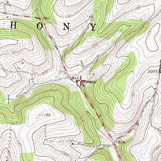 Topographic Map of Anthony Church, PA