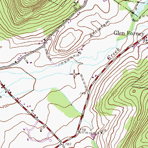 Topographic Map of Antietam Cove, PA