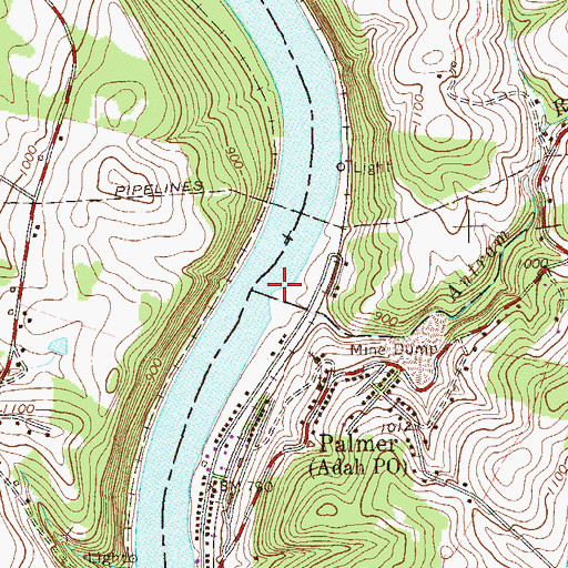 Topographic Map of Antram Run, PA