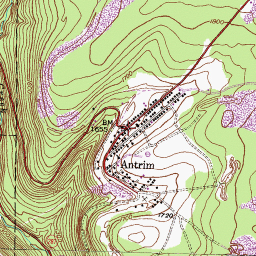 Topographic Map of Antrim, PA