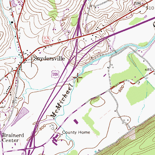 Topographic Map of Appenzell Creek, PA