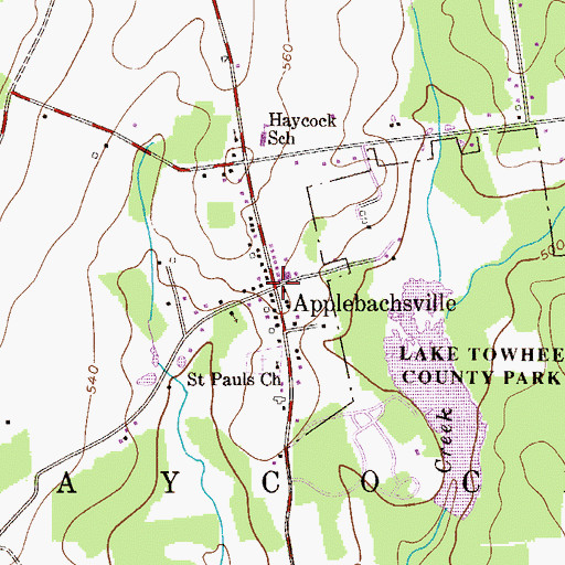 Topographic Map of Applebachsville, PA
