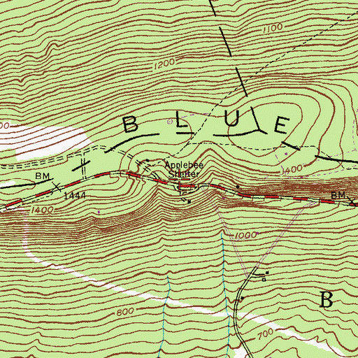 Topographic Map of Applebee Shelter, PA