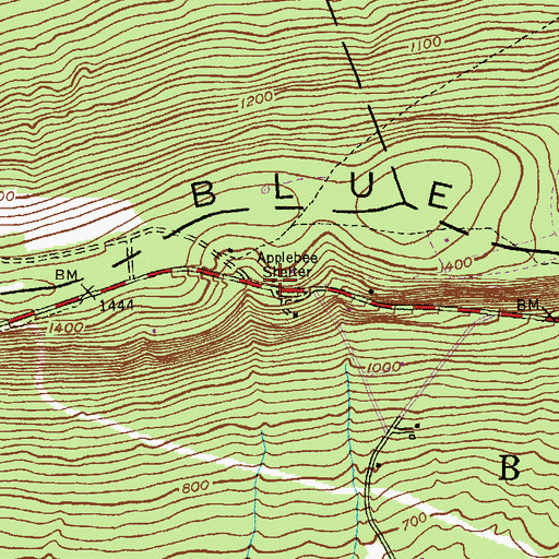 Topographic Map of Applebee Shelter, PA