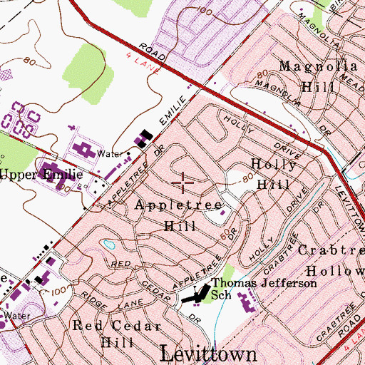 Topographic Map of Appletree Hill, PA