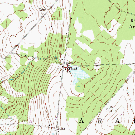 Topographic Map of Ararat Church, PA