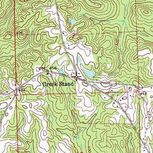 Topographic Map of Creek Stand, AL