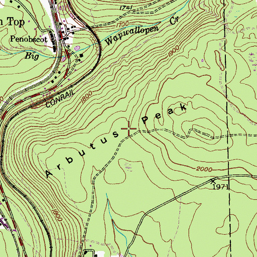 Topographic Map of Arbutus Peak, PA