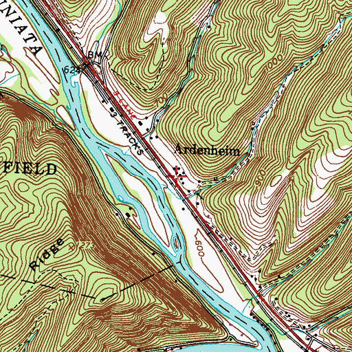 Topographic Map of Ardenheim, PA