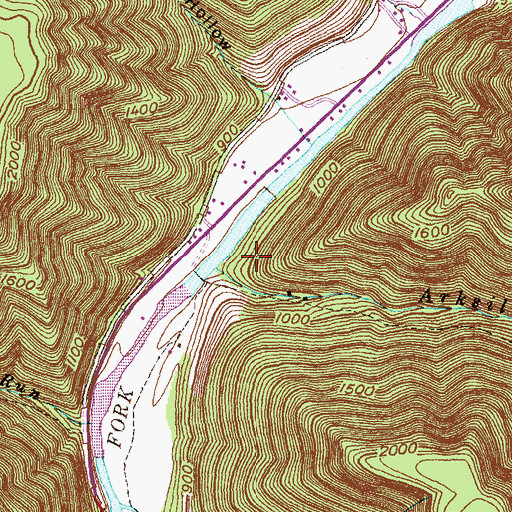 Topographic Map of Arksill Run, PA