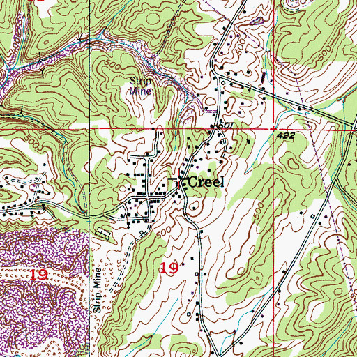 Topographic Map of Creel, AL