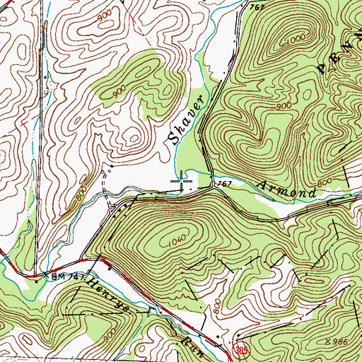 Topographic Map of Armond Run, PA