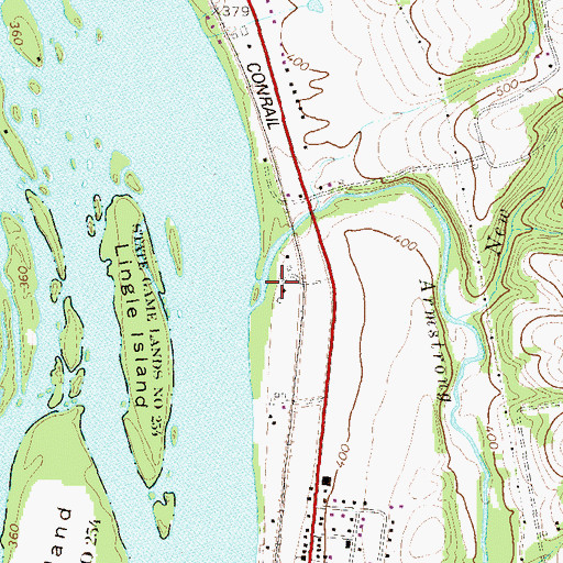 Topographic Map of Armstrong Creek, PA