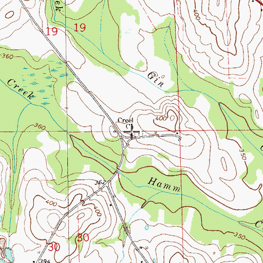 Topographic Map of Creel Church, AL
