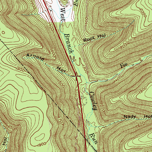 Topographic Map of Arnold Hollow, PA