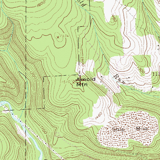 Topographic Map of Arnold Mountain, PA