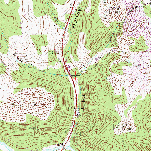 Topographic Map of Arnold Run, PA