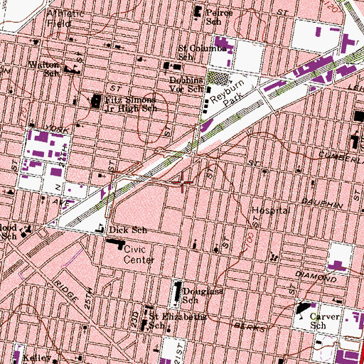 Topographic Map of Arnold School, PA