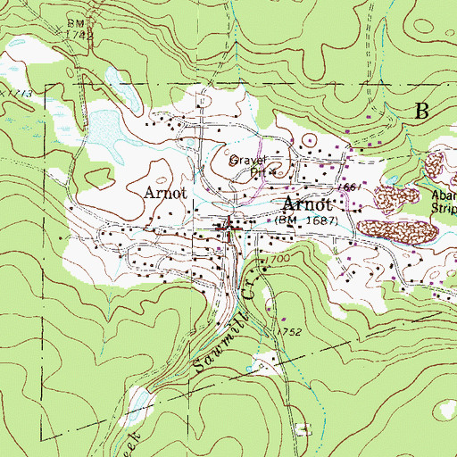 Topographic Map of Arnot, PA
