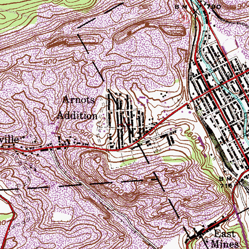 Topographic Map of Arnots Addition, PA