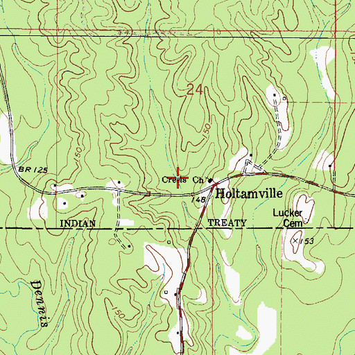 Topographic Map of Creels Chapel Methodist Church, AL