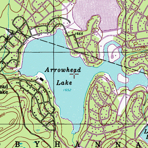 Topographic Map of Arrowhead Lake, PA
