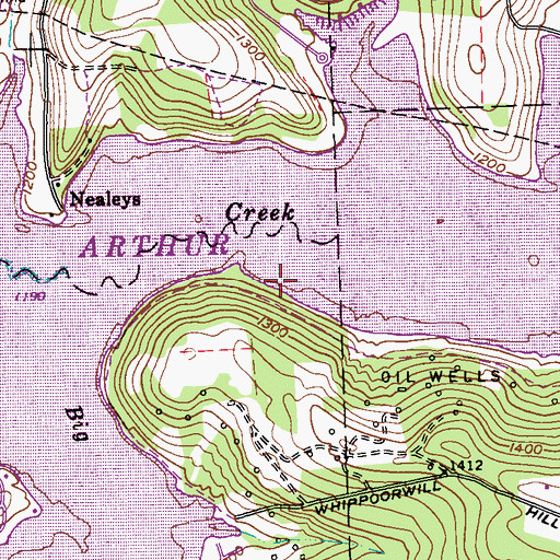 Topographic Map of Lake Arthur, PA
