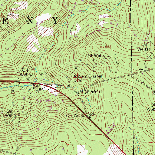 Topographic Map of Asbury Chapel Cemetery, PA