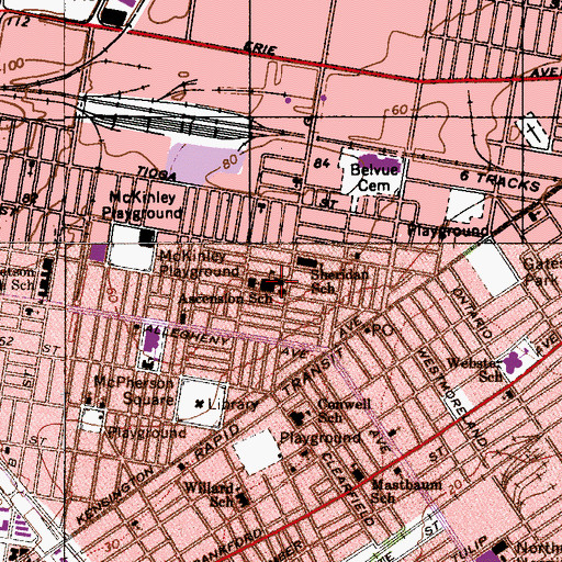 Topographic Map of Ascension School, PA