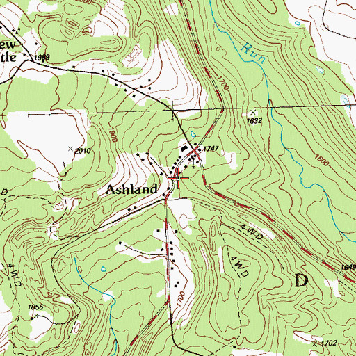 Topographic Map of Ashland, PA