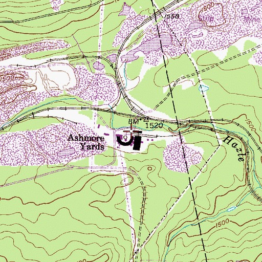Topographic Map of Ashmore Yards, PA