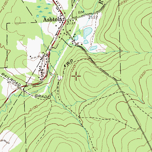 Topographic Map of Ashtola, PA