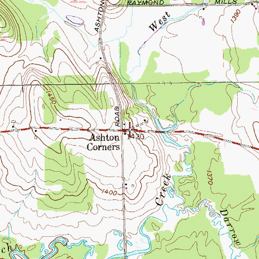 Topographic Map of Ashton Corners, PA