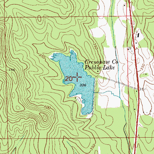Topographic Map of Crenshaw County Public Lake, AL