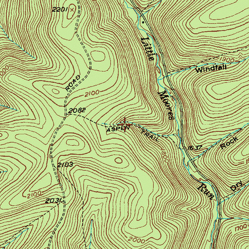 Topographic Map of Aspen Trail, PA