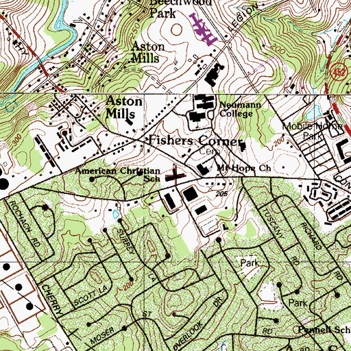 Topographic Map of Northley Middle School, PA