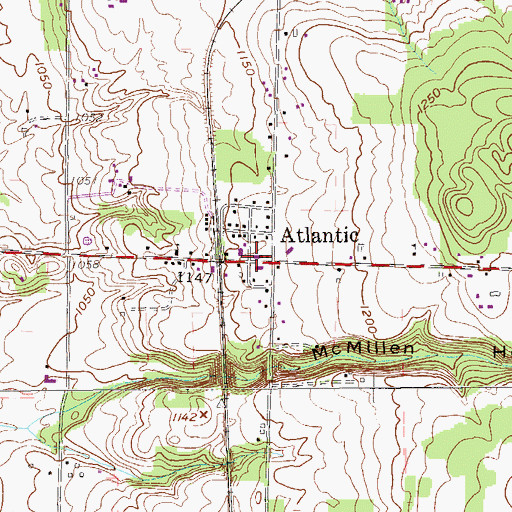 Topographic Map of Atlantic, PA