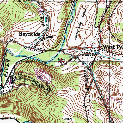 Topographic Map of Atlas Park, PA
