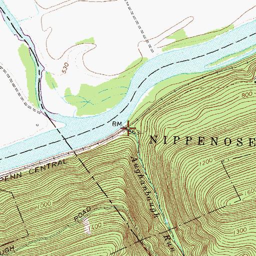 Topographic Map of Aughanbaugh Run, PA