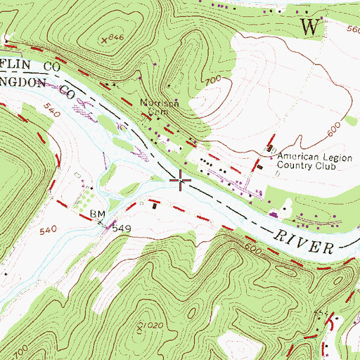 Topographic Map of Aughwick Creek, PA