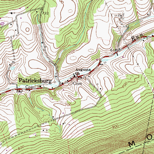 Topographic Map of Augusta Church, PA