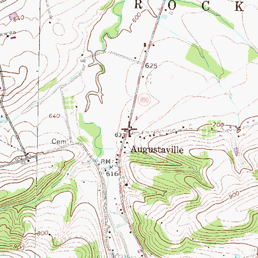 Topographic Map of Augustaville, PA