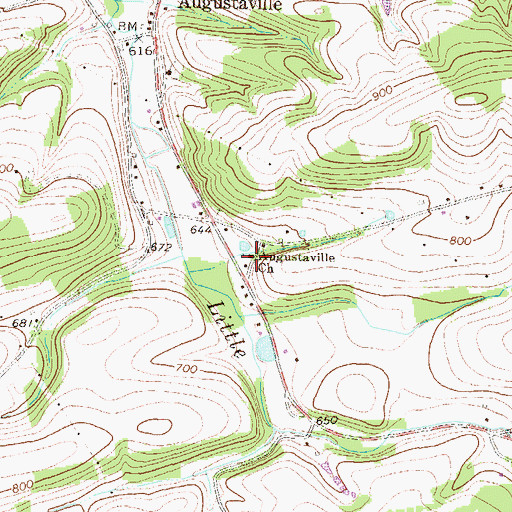 Topographic Map of Augustaville Church, PA