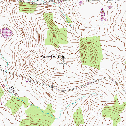Topographic Map of Austin Hill, PA