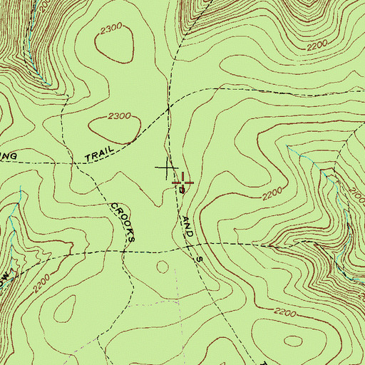 Topographic Map of B and S Trail, PA