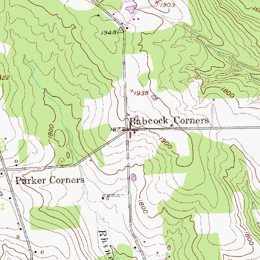 Topographic Map of Babcock Corners, PA