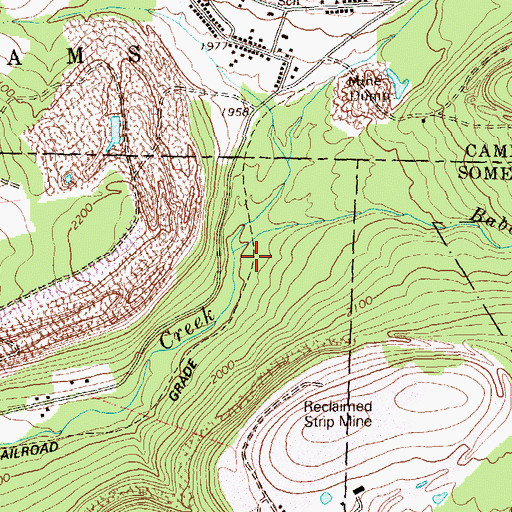 Topographic Map of Babcock Creek, PA