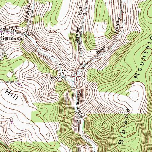 Topographic Map of Bach Hollow, PA