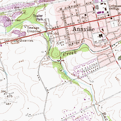 Topographic Map of Bachman Run, PA